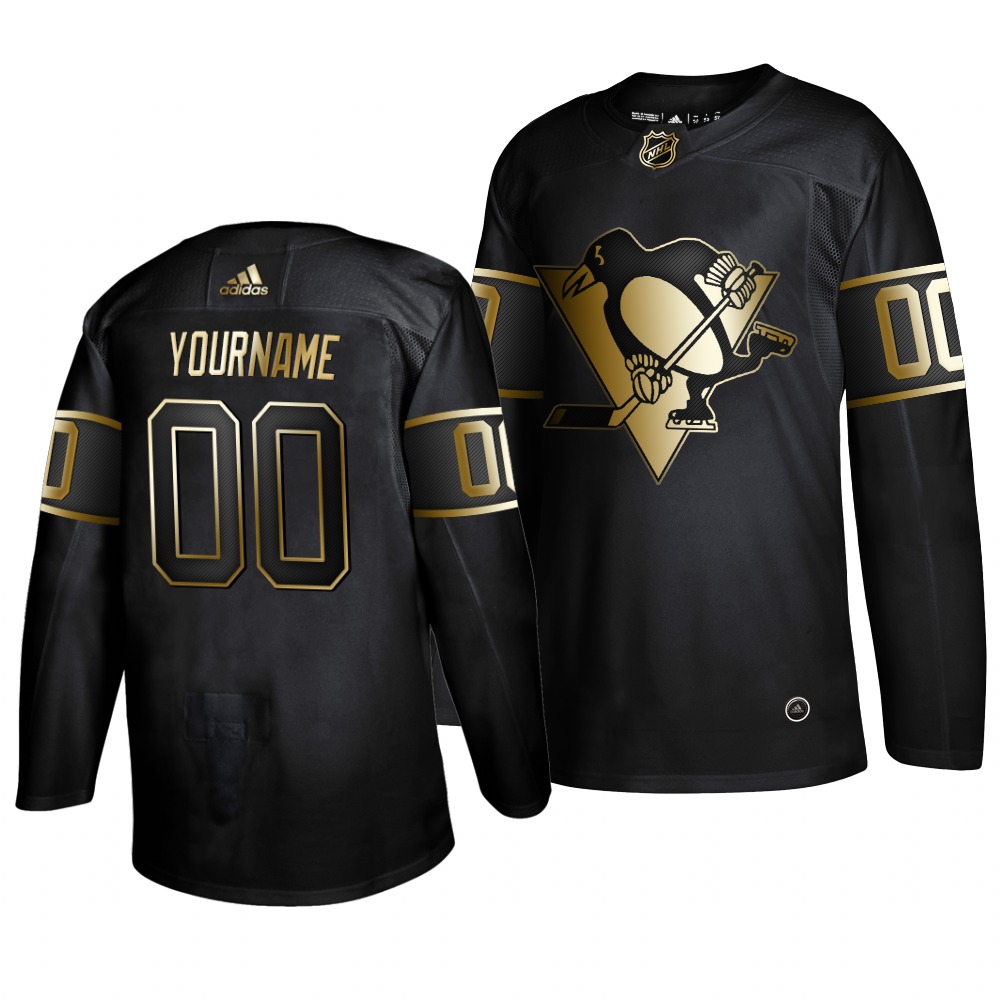 Adidas Penguins Custom Men 2019 Black Golden Edition Authentic Stitched NHL Jersey->customized nhl jersey->Custom Jersey